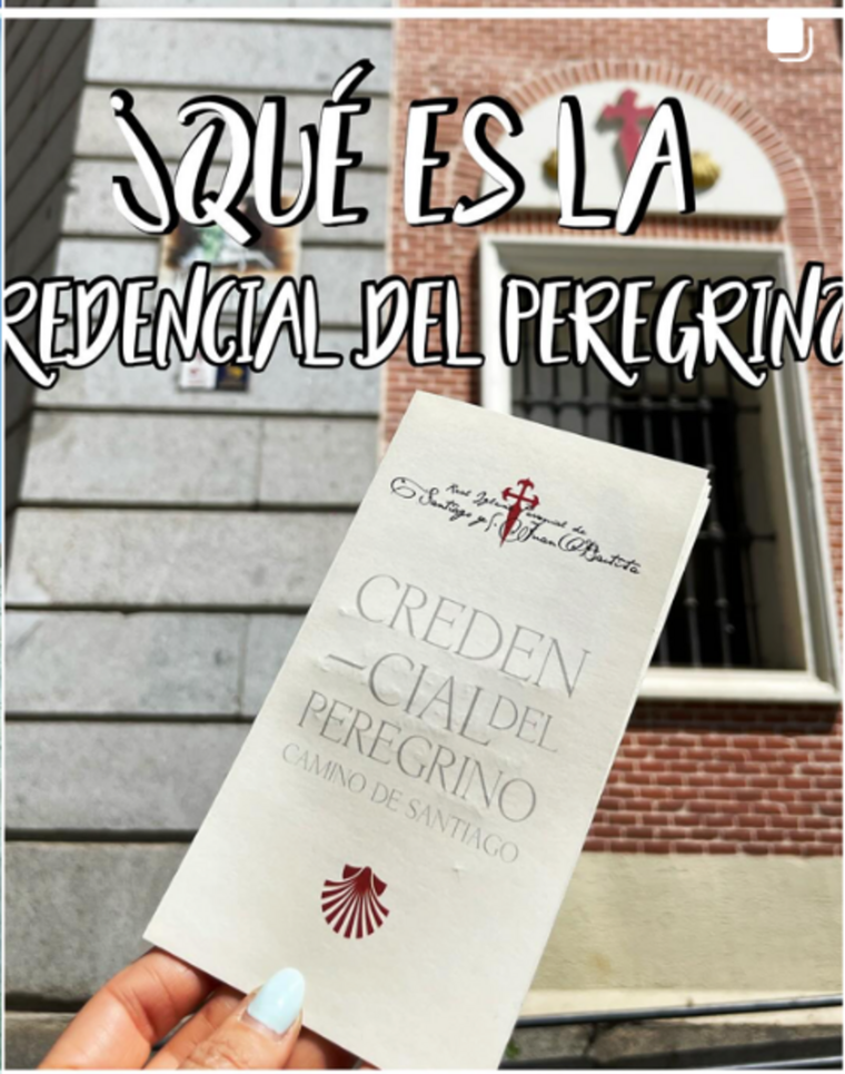 Publicación de Instagram de Stella Viajes: qué es la credencial del peregrino