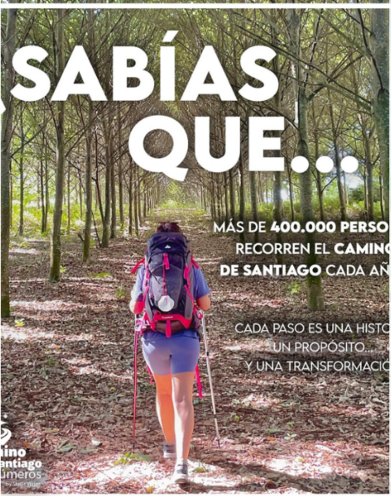 Publicación de Instagram de Stella Viajes: más de 400.000 personas recorren el Camino de Santiago cada año